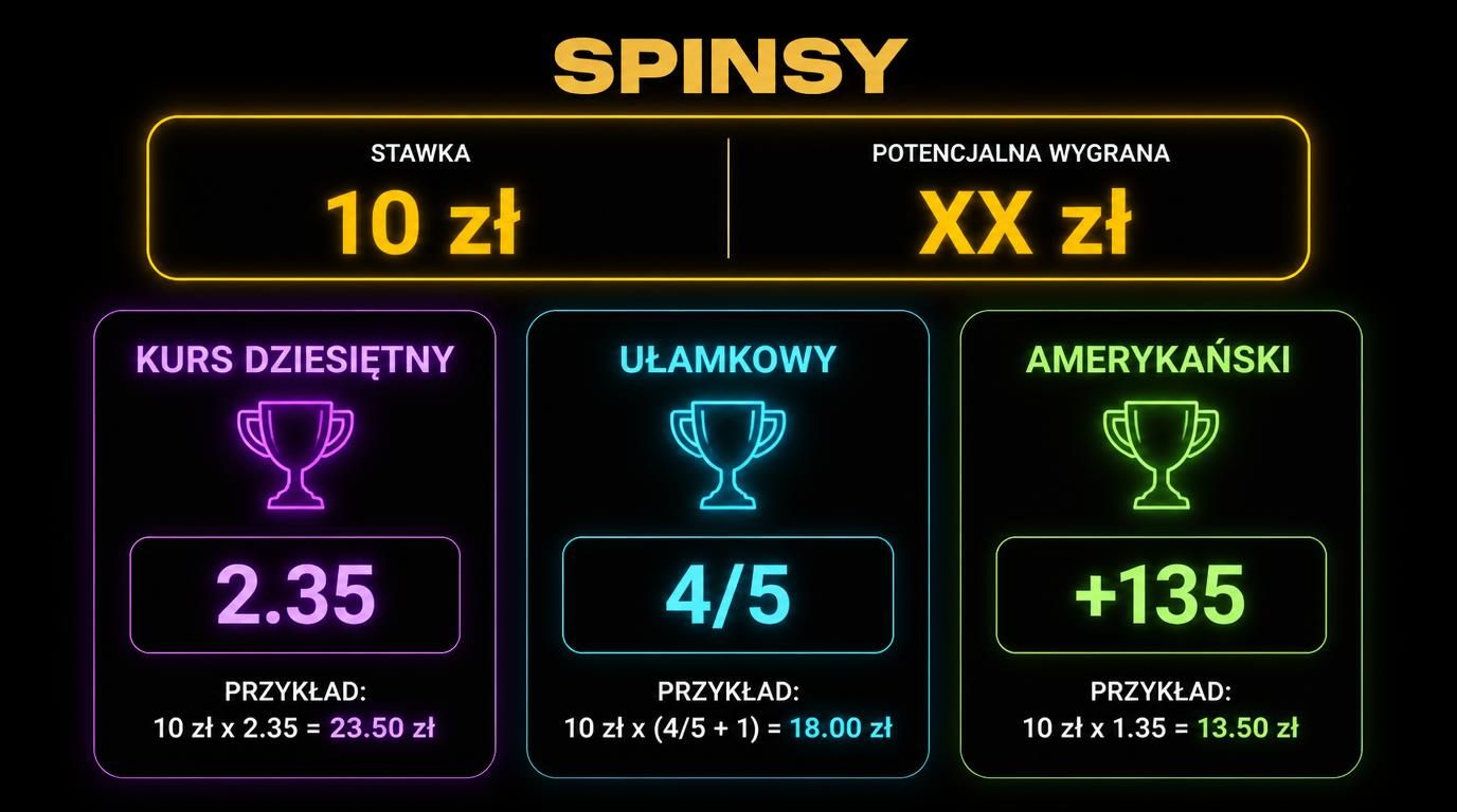 Formaty kursów w Spinsy: dziesiętny, ułamkowy, amerykański