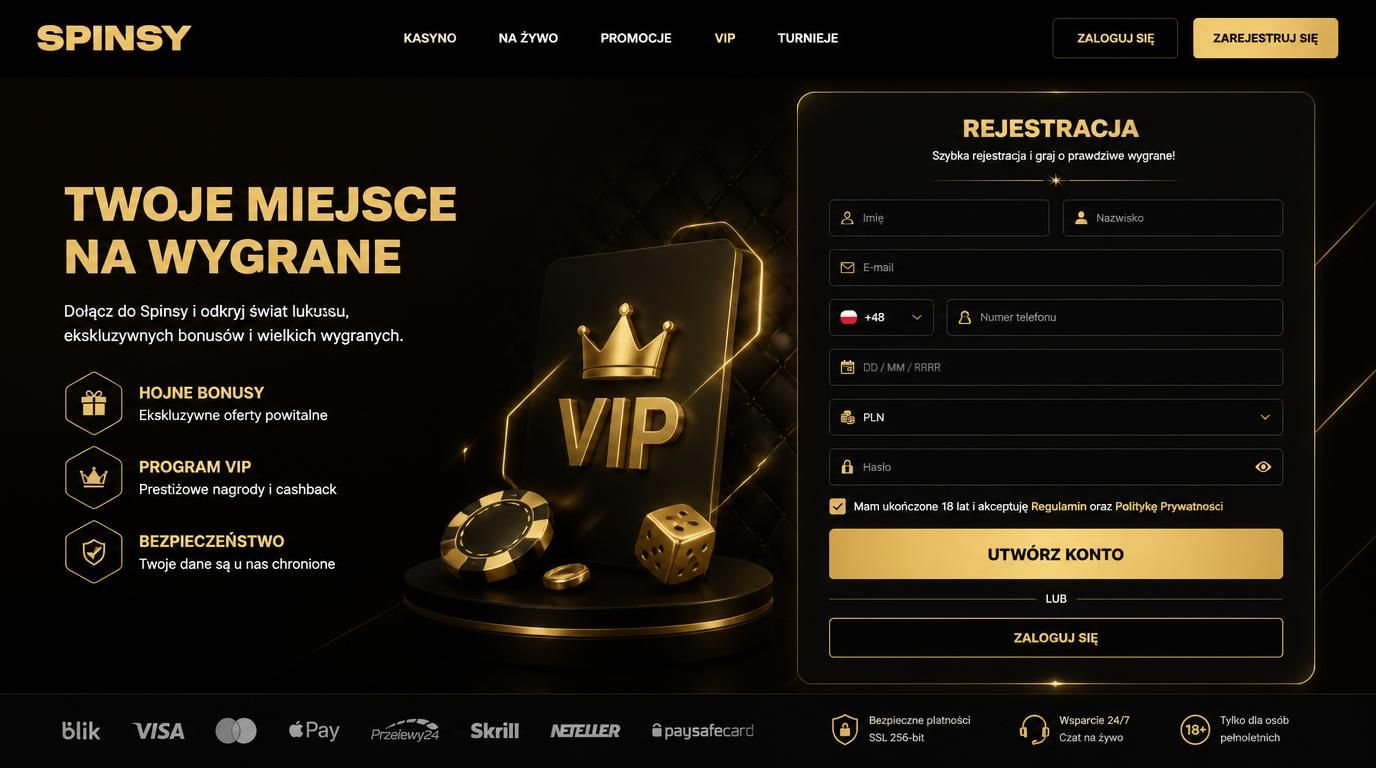 formularz vip rejestracji spinsy casino